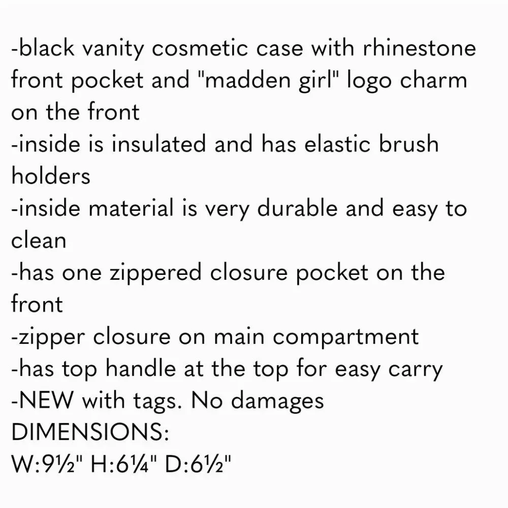 Madden Girl Rhinestone Large Cosmetic‎ Vanity Case